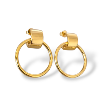 Сребърни обеци Golden Circle Statement