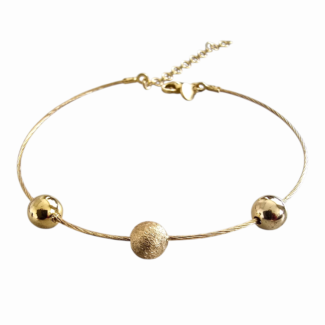 Сребърна гривна Golden Trio Sphere