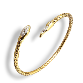 Сребърна гривна Golden Serpent Radiance