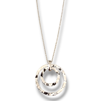 Сребърно колие Silver Double Orbit Pendant