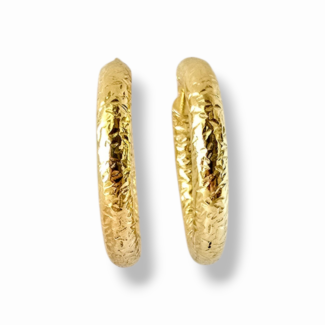 Сребърни обеци Golden Facet Hoop