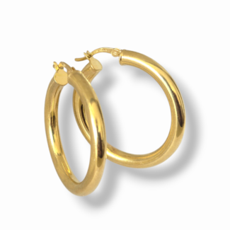 Сребърни обеци Golden Classic Hoop
