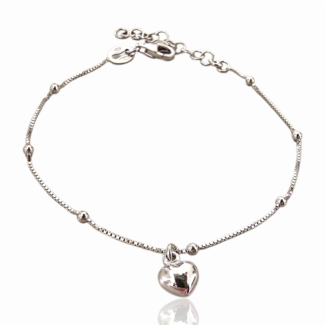 Сребърна гривна Silver Heart Charm