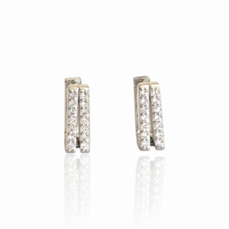 Сребърни обеци Silver Double Line Shine