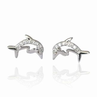 Сребърни обеци Silver Dolphin Shine