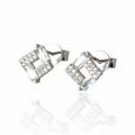 Сребърни обеци Silver Square Elegance