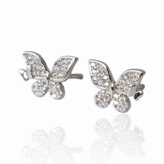 Сребърни обеци Silver Butterfly Spark