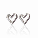 Сребърни обеци Silver Heart Line