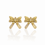 Сребърни обеци Golden Bow Crystal