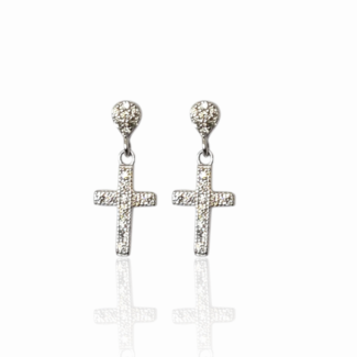 Сребърни обеци Silver Cross Drop Shine