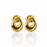 Сребърни обеци Golden Drop Knot