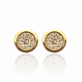 Сребърни обеци Golden Circle Glow