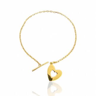 Сребърна гривна Golden Heart Lock