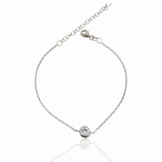 Сребърна гривна Silver Bezel Solitaire