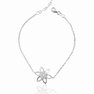 Сребърна гривна Silver Flower Light