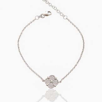 Сребърна гривна Silver Clover Texture