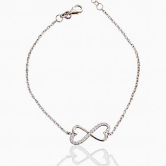 Сребърна гривна Silver Infinity Heart Spark