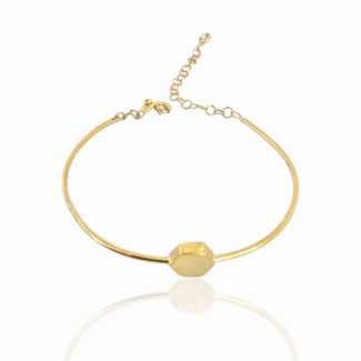 Сребърна гривна Golden Minimal Bar