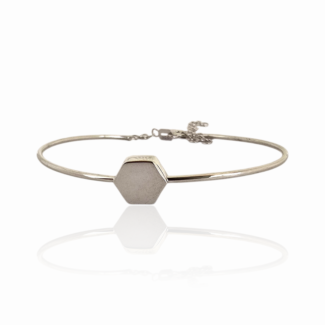 Сребърна гривна Silver Hexagon Minimal