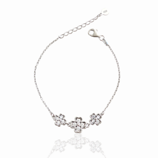 Сребърна гривна Silver Clover Trio