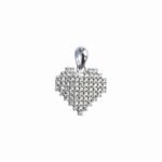 Сребърна висулка Heart Pavé