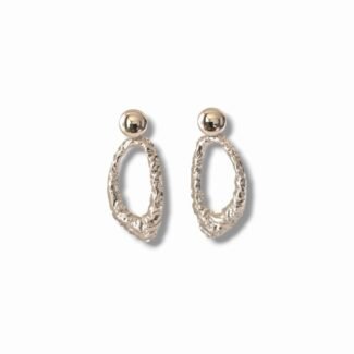 Сребърни обеци Textured Teardrop Drop