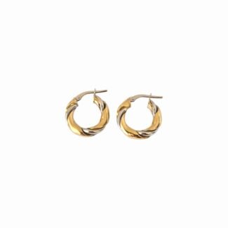 Сребърни обеци Twisted Gold Hoops