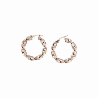 Сребърни обеци Twisted Round Hoops