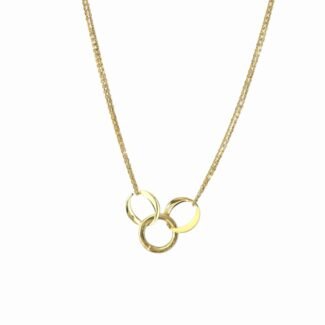 Сребърно колие Golden Triple Circle
