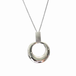Сребърно колие Round Bar Pendant