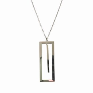 Сребърно колие Long Rectangle Pendant