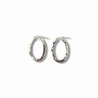 Сребърни обеци Silver Textured Hoops
