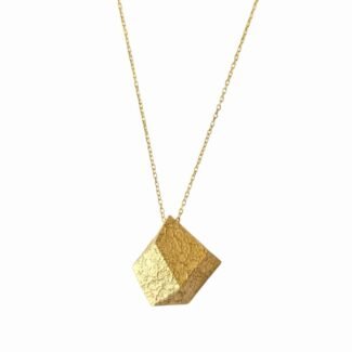 Сребърно колие Golden Textured Geometric
