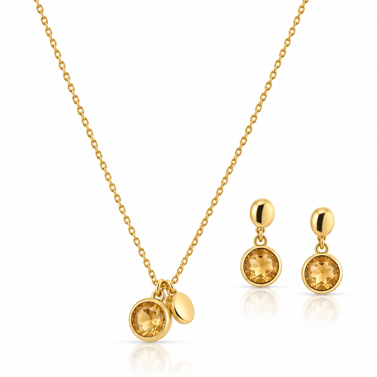 Комплект Golden Amber — модни бижута тренд